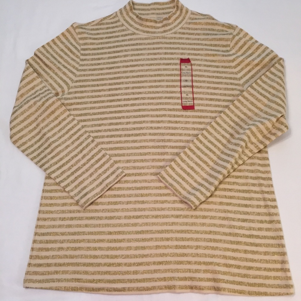 NWT NorthCrest Gold Metallic Top